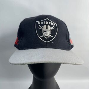 Vintage Raiders Starter shield plain logo strap back hat 100‎ % Wool